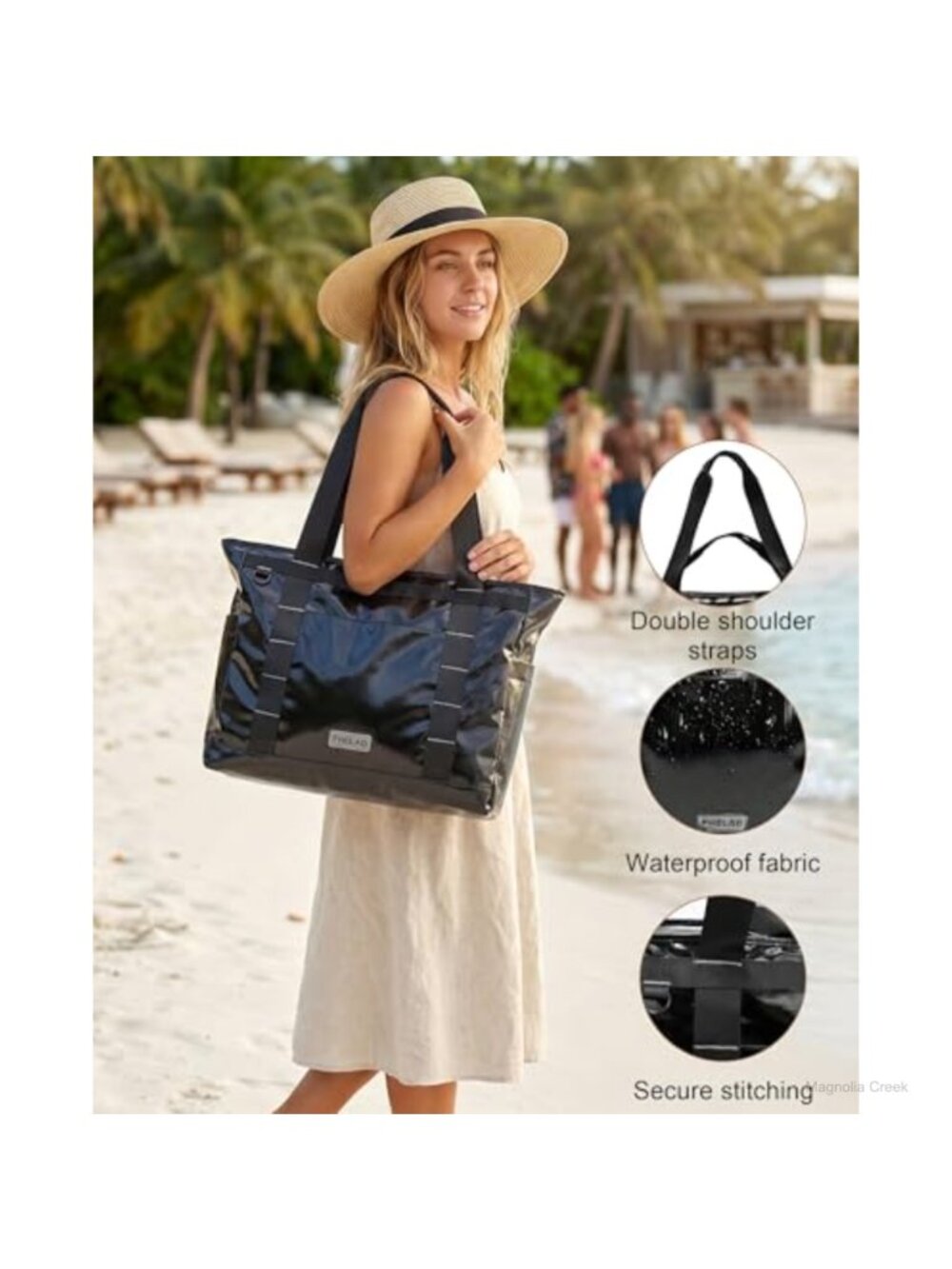 Glossy TPU Tote Bag 25L Laptop Work Travel Y2K Waterproof - Picture 4 of 6